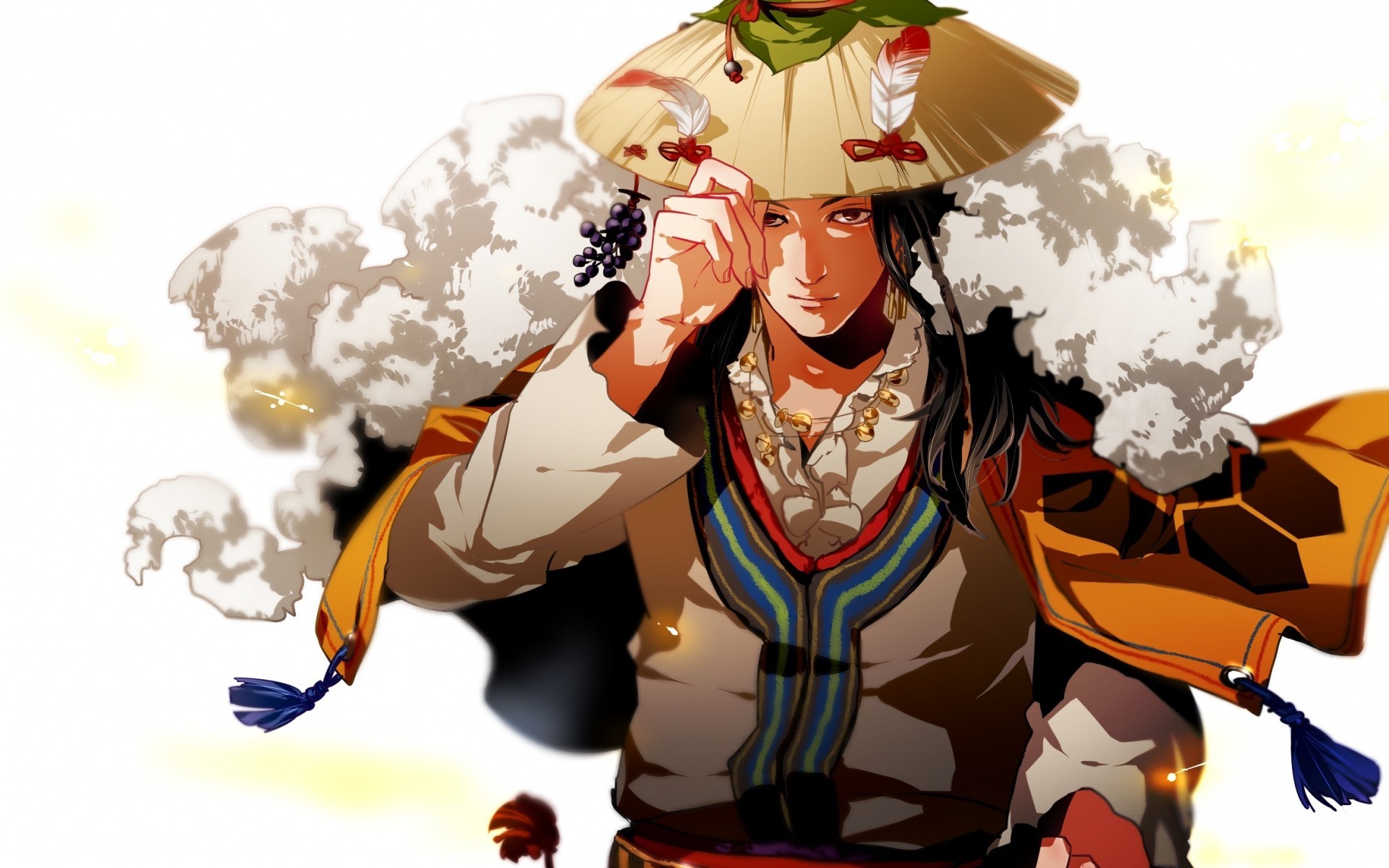 anime, Original Characters, Anime Boys, Hat, Feathers Wallpaper