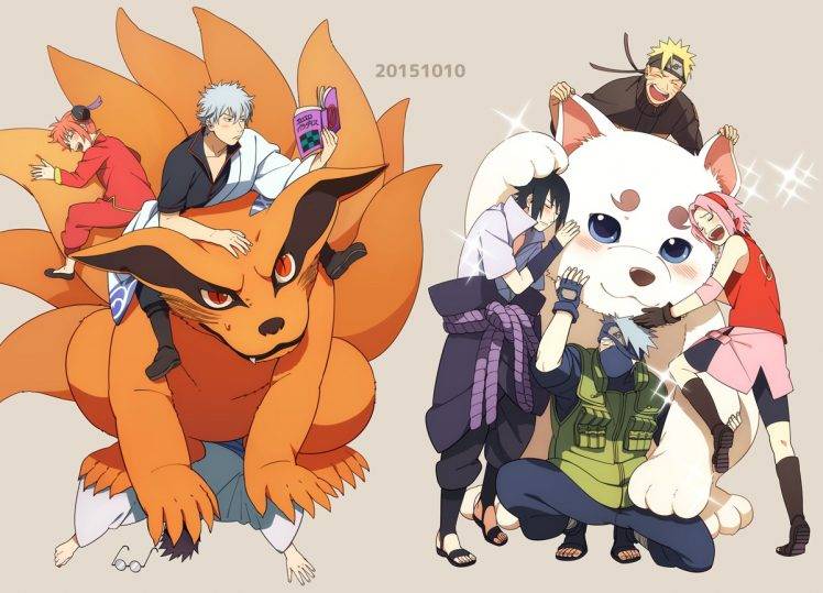 manga, Anime, Gintama, Uzumaki Naruto, Uchiha Sasuke, Hatake Kakashi, Haruno Sakura HD Wallpaper Desktop Background