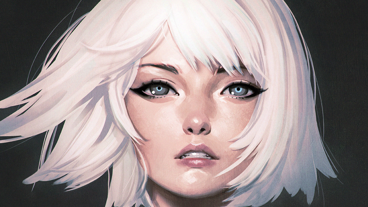 white Hair, Eyes, Kuvshinov ilya HD Wallpaper Desktop Background