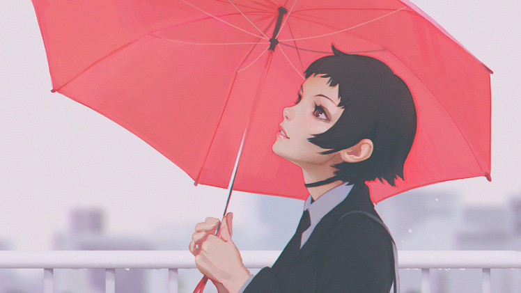 umbrella, Rain, Emotions, Kuvshinov ilya HD Wallpaper Desktop Background