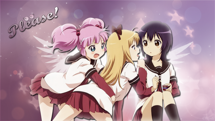 anime, Yuru Yuri, Colorful, Toshinou Kyouko, Yoshikawa Chinatsu, Funami Yui HD Wallpaper Desktop Background