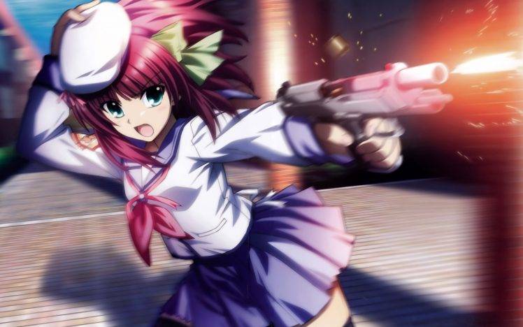 anime, Anime Girls, Angel Beats!, Gun, Nakamura Yuri HD Wallpaper Desktop Background