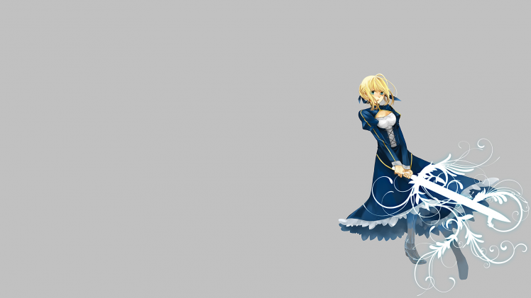 anime, Anime Girls, Saber, Fate Series, Simple Background HD Wallpaper Desktop Background