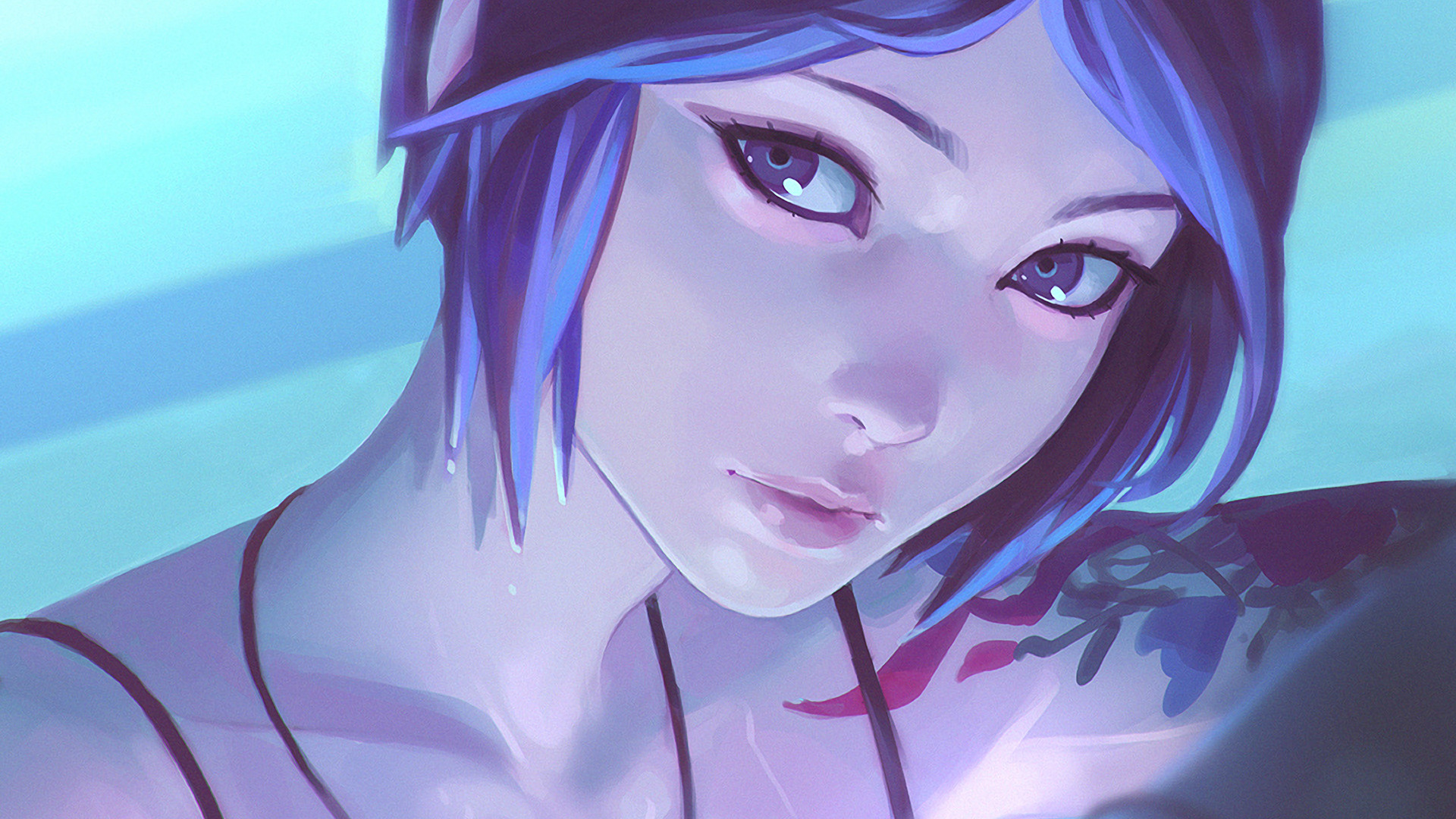 Blue-haired Anime Girl by Kuvshinov-Ilya on DeviantArt - wide 10