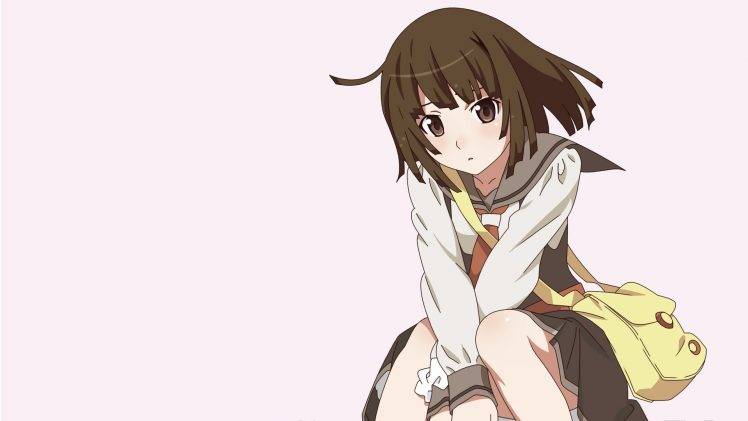anime, Anime Girls, Monogatari Series, Sengoku Nadeko, School Uniform HD Wallpaper Desktop Background