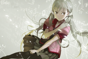 anime, Anime Girls, Monogatari Series, Sodachi Oikura, School Uniform, Twintails