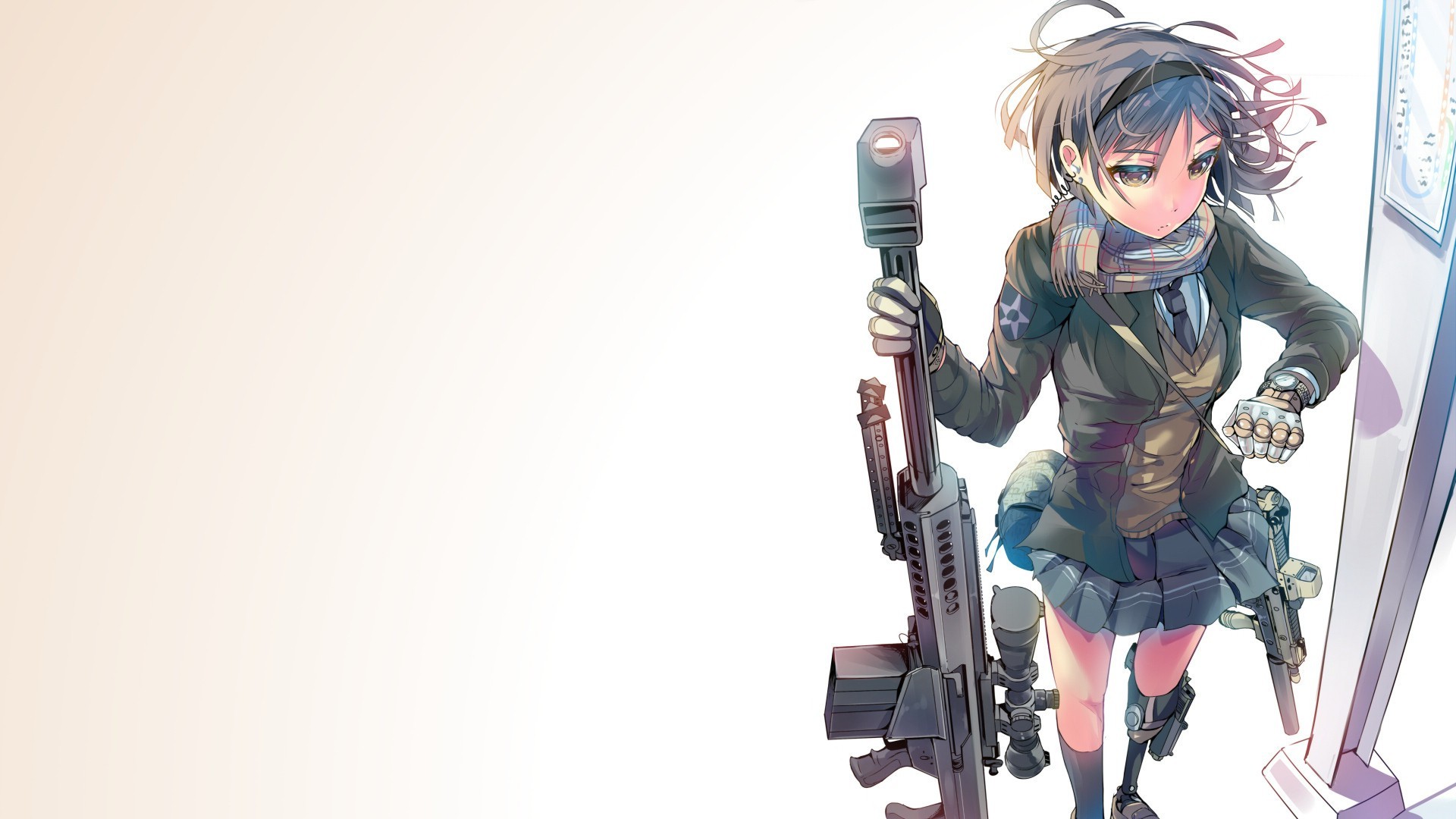 anime Girls, Anime, Women With Guns, Daito, Original Characters, School Uniform, Weapon, Sniper Rifle Wallpaper