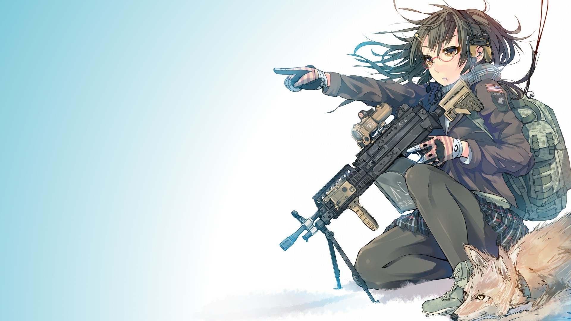 anime Girls, Anime, Women With Guns, Weapon, Glasses, Fox ...