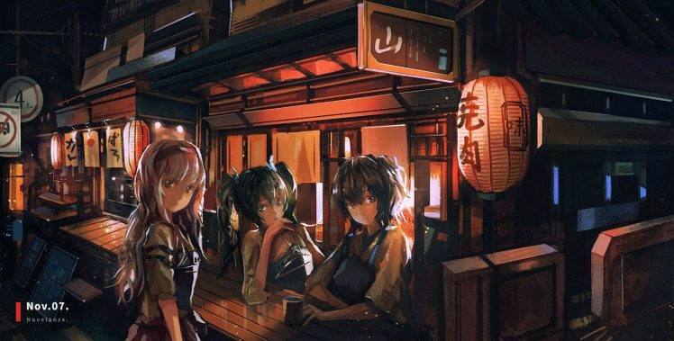 Kantai Collection, Bar, Anime Girls, Kaga (KanColle), Shoukaku (KanColle), Zuikaku (KanColle) HD Wallpaper Desktop Background