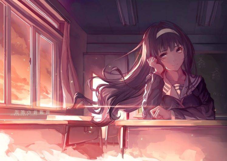Kasumigaoka Utaha, Saenai Heroine No Sodatekata, Classroom, School Uniform, Anime Girls HD Wallpaper Desktop Background