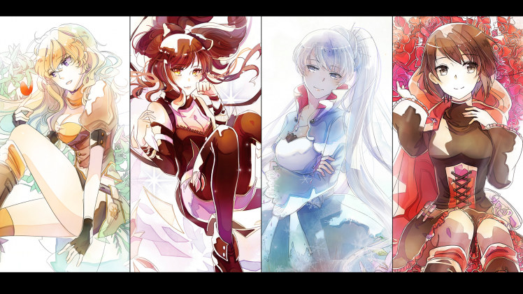 anime, RWBY, Ruby Rose, Weiss Schnee, Blake Belladonna, Yang Xiao Long HD Wallpaper Desktop Background