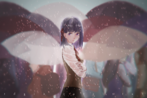 anime Girls, Anime, Fate Series, Matou Sakura, Purple Hair, Purple Eyes, Rain