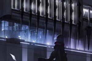 anime Boys, Castle, Window, Building, Dark, Swd3e2