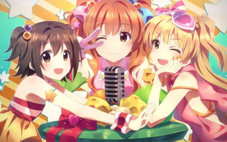 anime, Anime Girls, Yuuki Tatsuya, THE IDOLM@STER: Cinderella Girls, Akagi Miria, Jougasaki Rika, Moroboshi Kirari HD Wallpaper Desktop Background