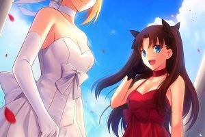 Fate Series, Tohsaka Rin, Saber, Anime Girls