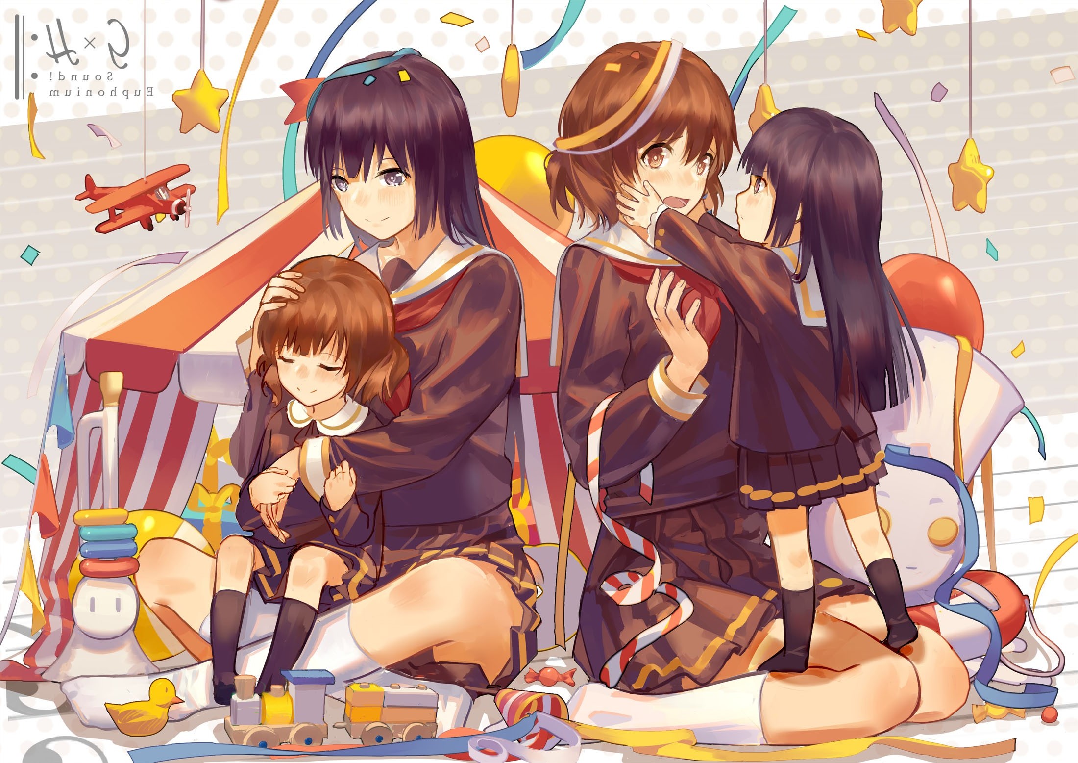 anime, Anime Girls, School Uniform, Schoolgirls, Skirt, Hibike! Euphonium, Kousaka Reina, Oumae Kumiko Wallpaper