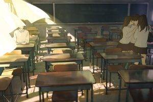 classroom, Anime, Original Characters, School Uniform