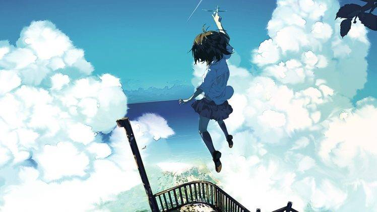 anime, Sky, Original Characters HD Wallpaper Desktop Background