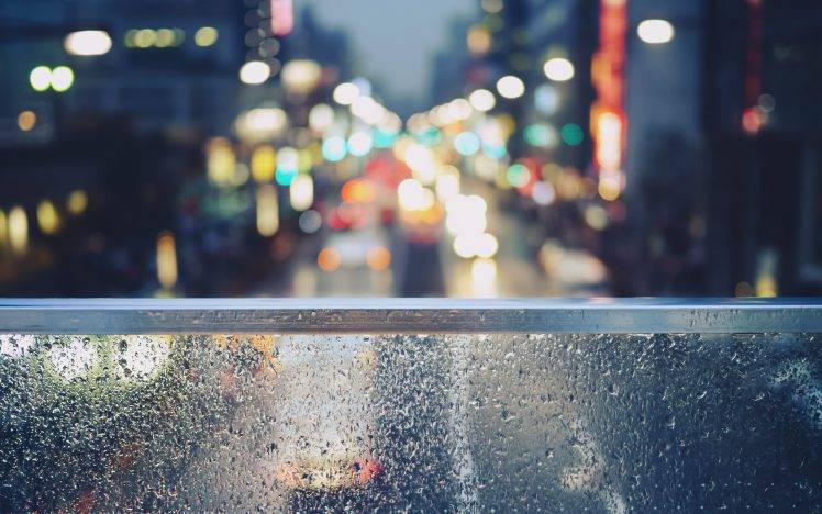 rain, Window, Balconies, Porch Swing, Street, Street Light, Cars HD Wallpaper Desktop Background