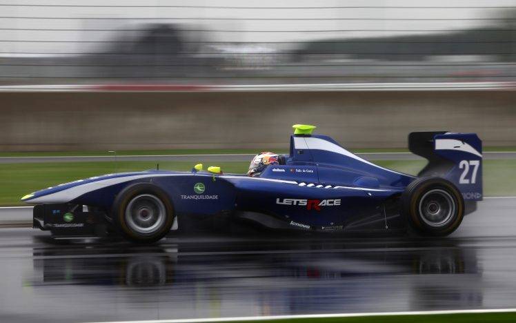 car, GP3, Race Tracks, Rain, Motion Blur HD Wallpaper Desktop Background