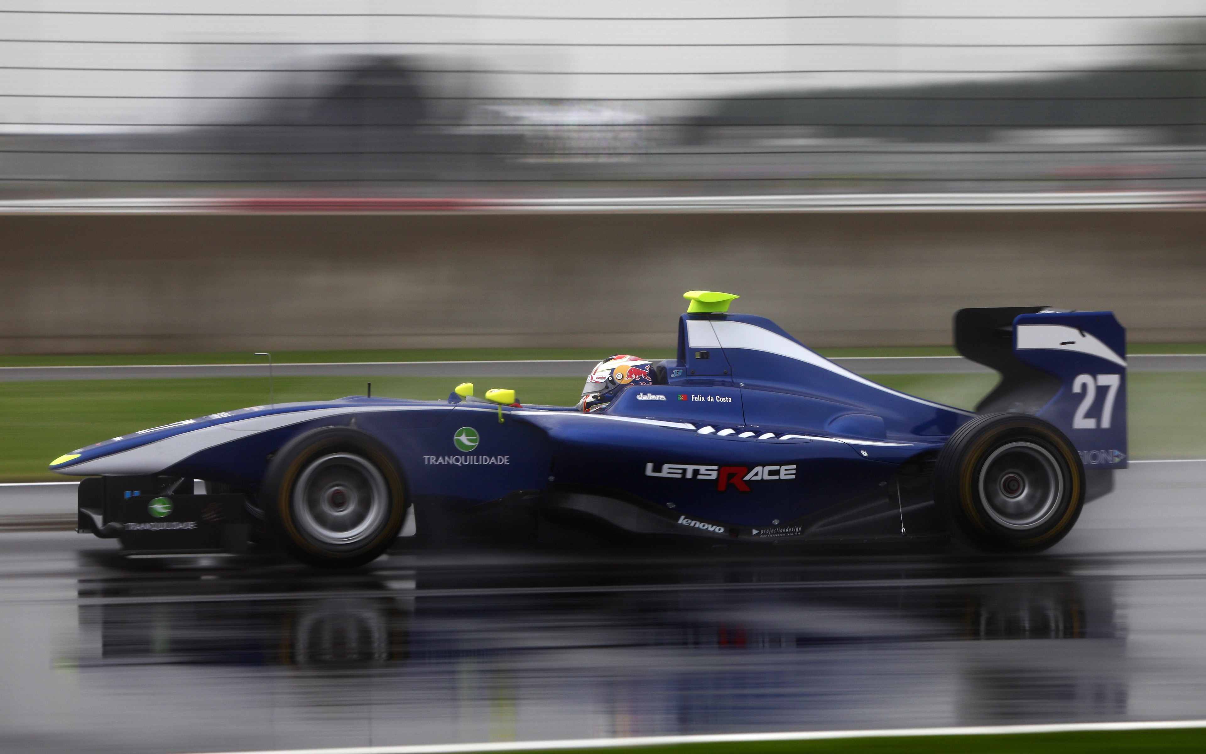car, GP3, Race Tracks, Rain, Motion Blur Wallpaper