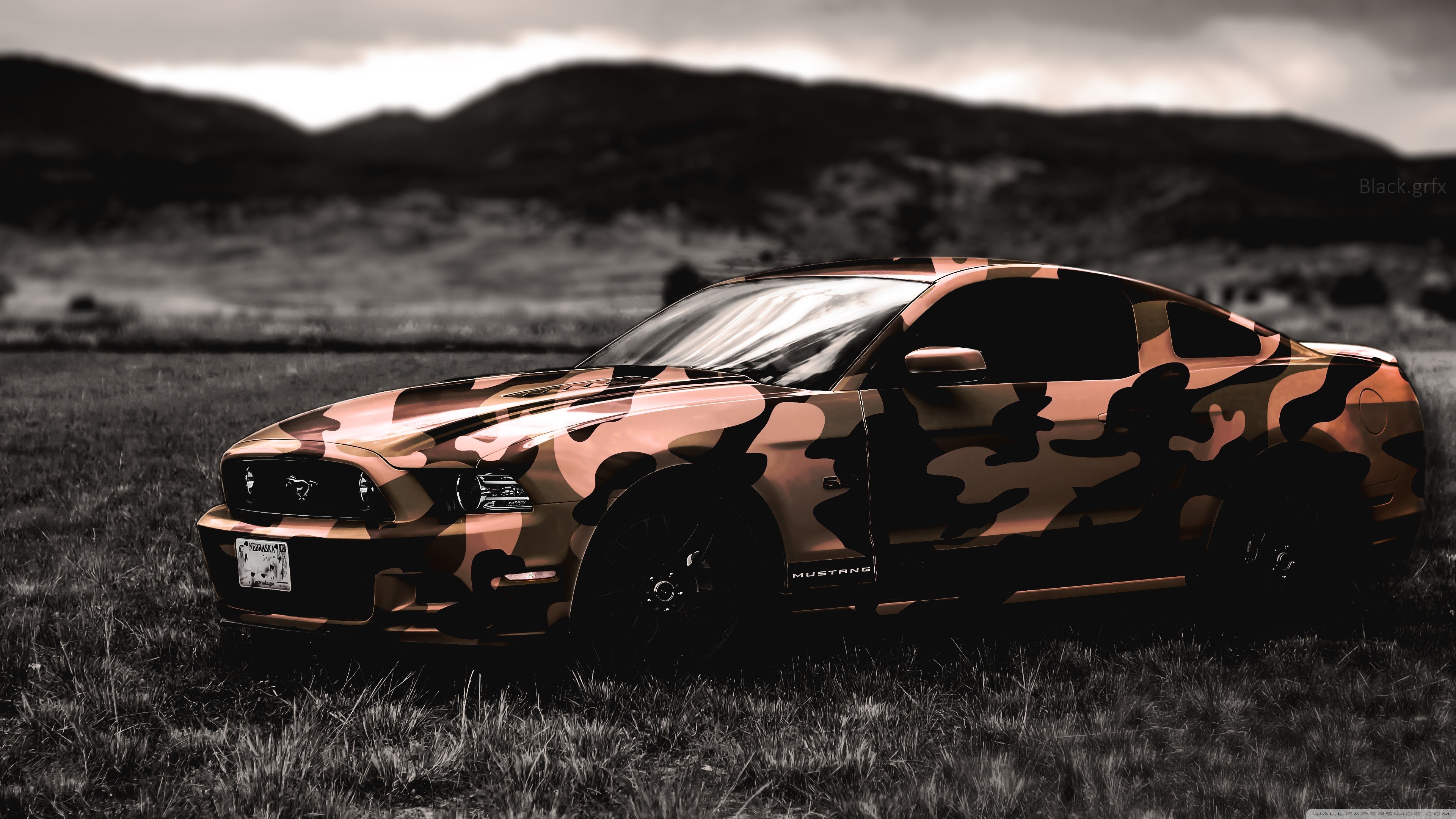 Ford, Ford Mustang, Army, Camouflage, Car Wallpaper