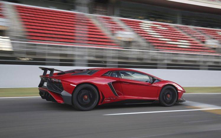 Lamborghini Aventador LP750 4 SV, Car, Race Tracks, Motion Blur HD Wallpaper Desktop Background