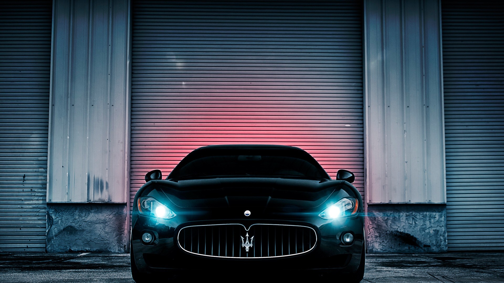 car, Sports Car, Black Cars, Maserati, Maserati GranTurismo, Lights, Urban, Garages, Building Wallpaper