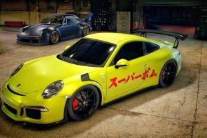 Need For Speed, Car, Video Games, Yellow, Garages, Porsche, Porsche 911 Carrera S, Porsche 911 GT3 RS