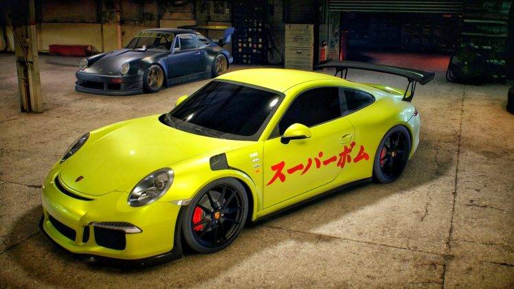 Need For Speed, Car, Video Games, Yellow, Garages, Porsche, Porsche 911 Carrera S, Porsche 911 GT3 RS HD Wallpaper Desktop Background