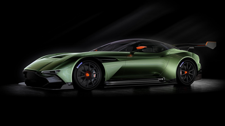 Aston Martin Vulcan, Car, Vehicle, Spotlights, Simple Background HD Wallpaper Desktop Background