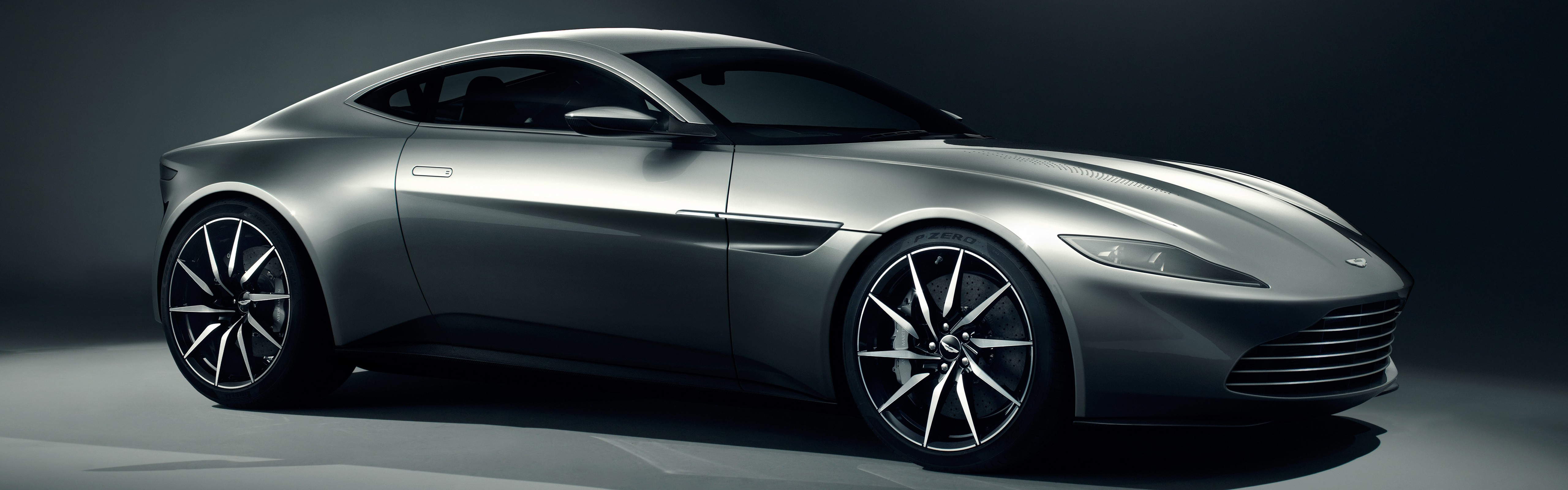 Aston Martin DB10, Car, Vehicle, Simple Background, Dual Monitors