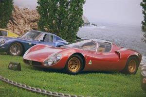 car, Ferrari 250, Alfa Romeo, Grass