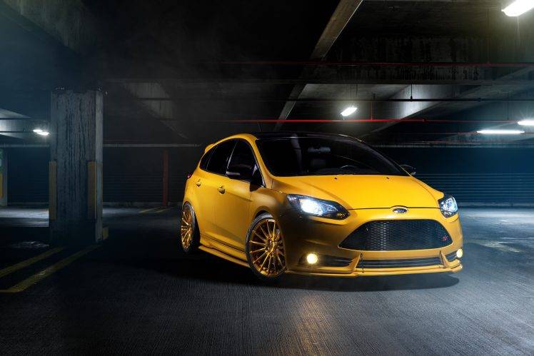 ford Focus, Ford, Car, Yellow, Tuning, Ford Focus ST HD Wallpaper Desktop Background