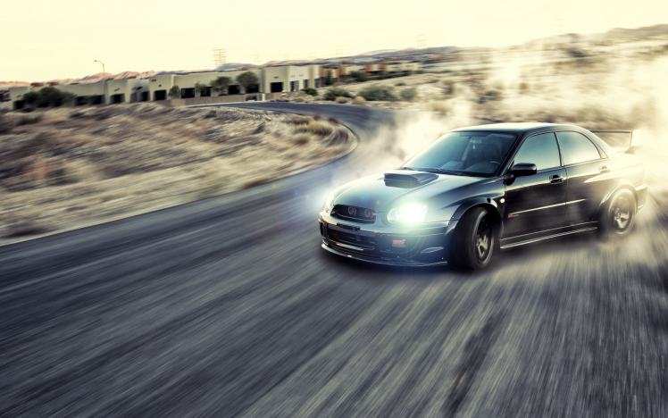 Subaru Impreza WRX STi, Vehicle, Car, Drifting, Motion Blur, JDM, Road HD Wallpaper Desktop Background