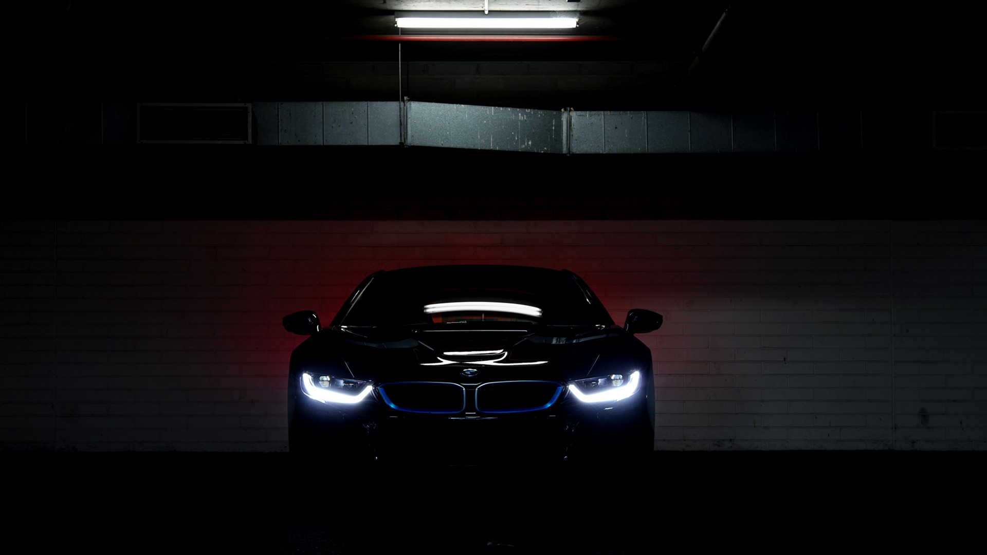 BMW I8, Car, Vehicle, Parking Lot, Lights, Electric Car Wallpaper