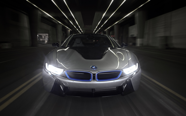 BMW I8, Vehicle, Car, Motion Blur, Lights, Road, Electric Car HD Wallpaper Desktop Background