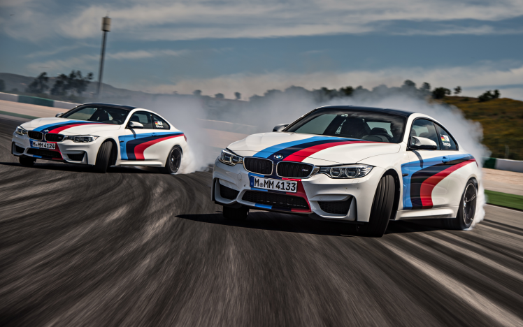 BMW M4, Race Tracks, Drifting, Car, Vehicle, Motion Blur, Smoke HD Wallpaper Desktop Background