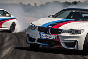 BMW M4, Race Tracks, Drifting, Car, Vehicle, Motion Blur, Smoke, Dual Monitors, Multiple Display