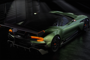 Aston Martin Vulcan, Car, Vehicle, Garages, Simple Background, Spotlights, Super Car