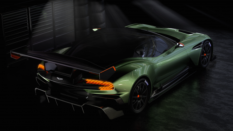 Aston Martin Vulcan, Car, Vehicle, Garages, Simple Background, Spotlights, Super Car HD Wallpaper Desktop Background