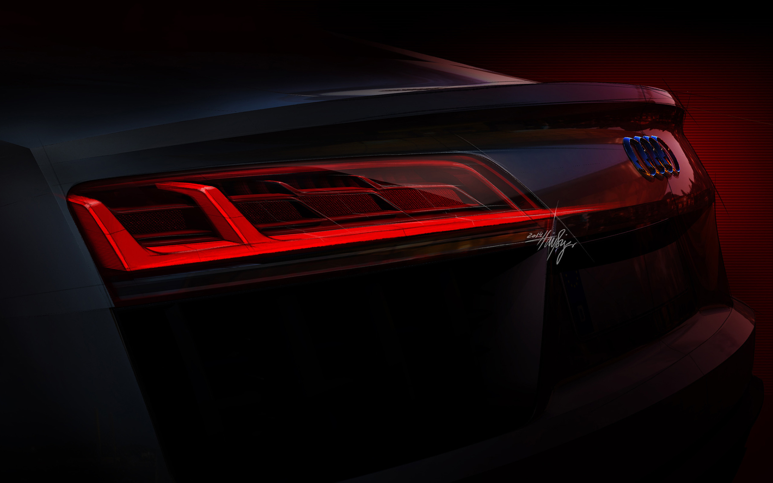 Audi R8, Car, Vehicle, Super Car, Concept Art, Artwork, Tailights Wallpaper