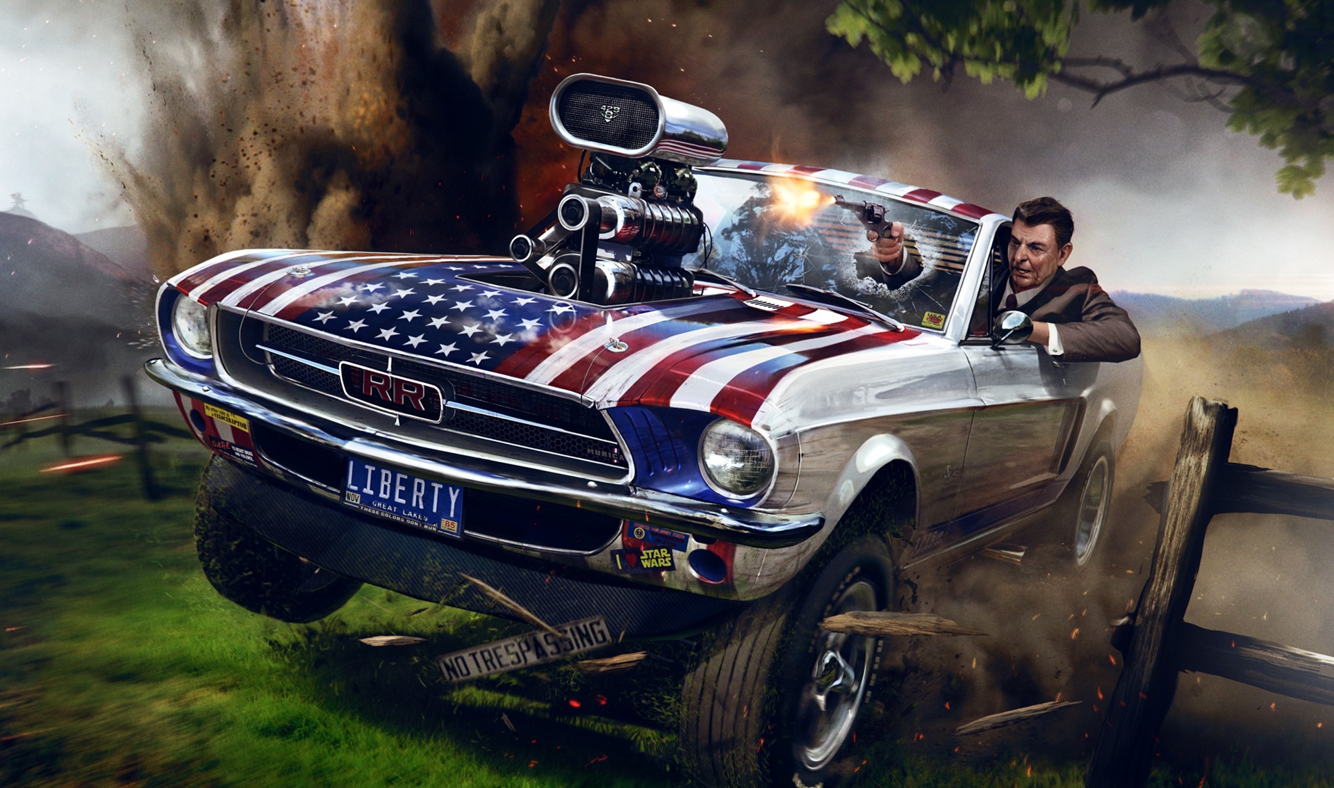 Ronald Reagan, Car, Artwork Wallpaper
