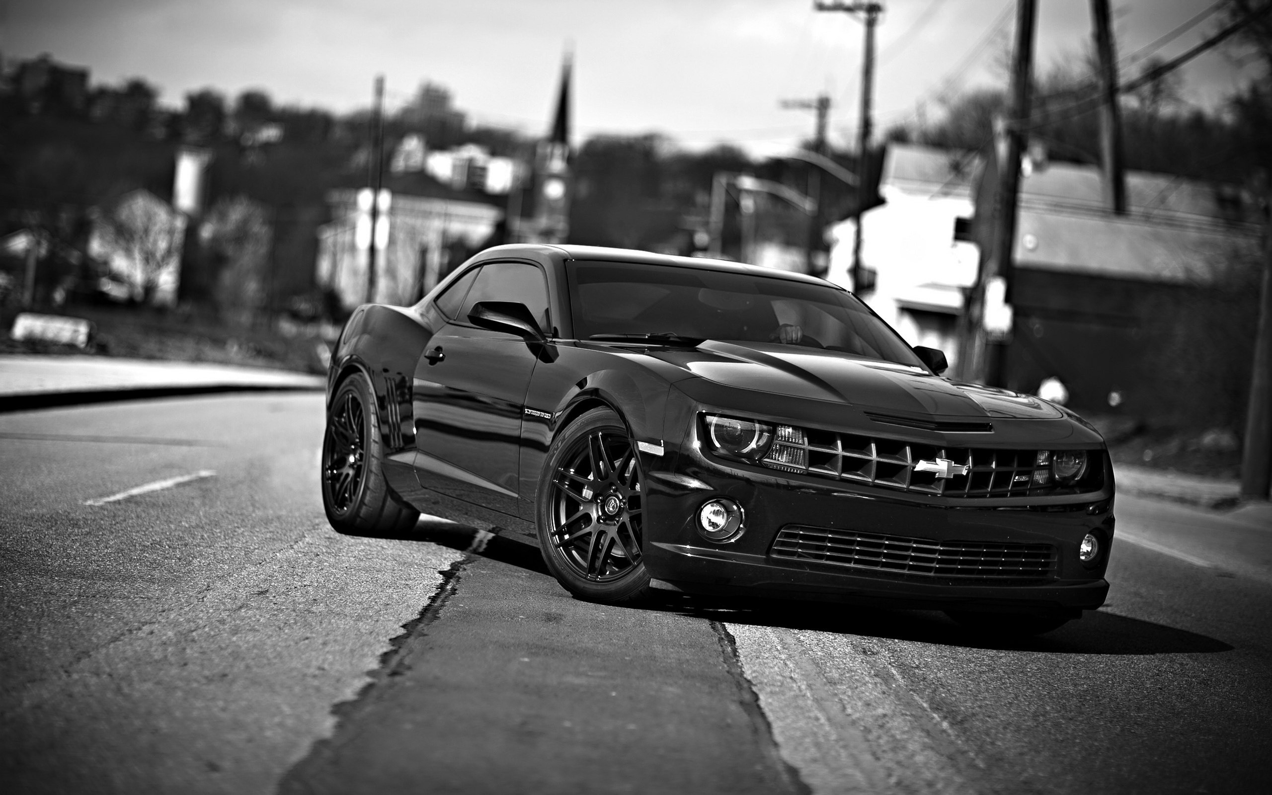 car, Monochrome, Chevrolet Camaro Wallpaper