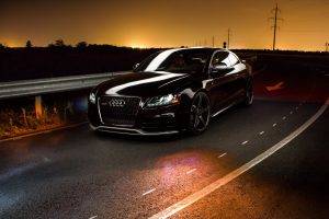 car, Audi, Road, Sunset