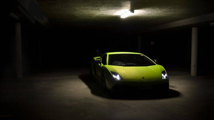 car, Lamborghini, Parking Lot HD Wallpaper Desktop Background
