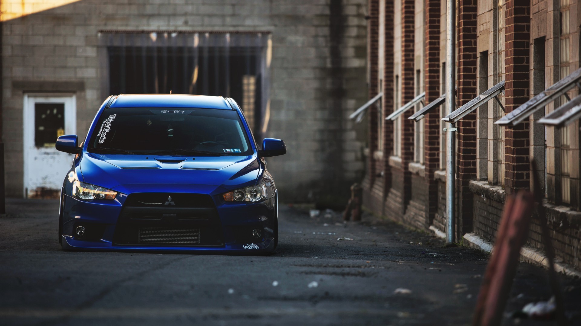 blue, Mitsubishi, Mitsubishi Lancer Evo X, JDM, Stance, Car Wallpaper