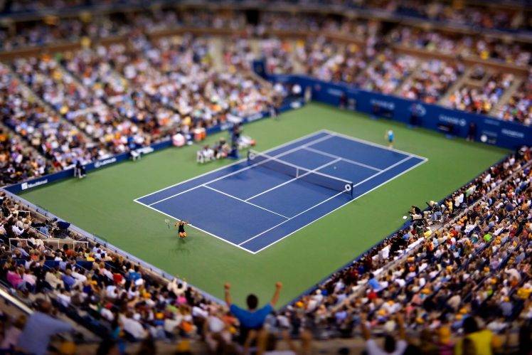 tilt Shift, Flushing Meadows, New York City, USA, Maria Sharapova, Tennis Courts HD Wallpaper Desktop Background