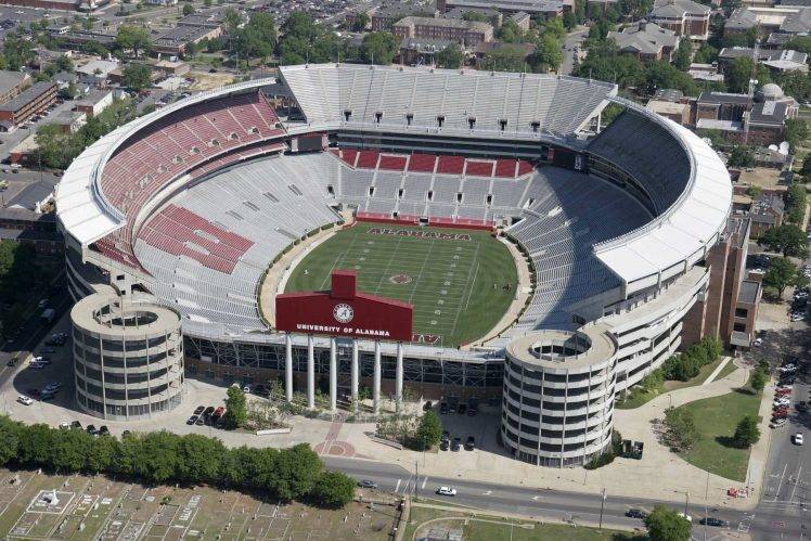 American Football, Alabama Crimson Tide, Stadium, Aerial View HD Wallpaper Desktop Background