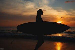 Aleksandr Mavrin, Surfers, Surfing, Bikini, Beach, Sunset, People